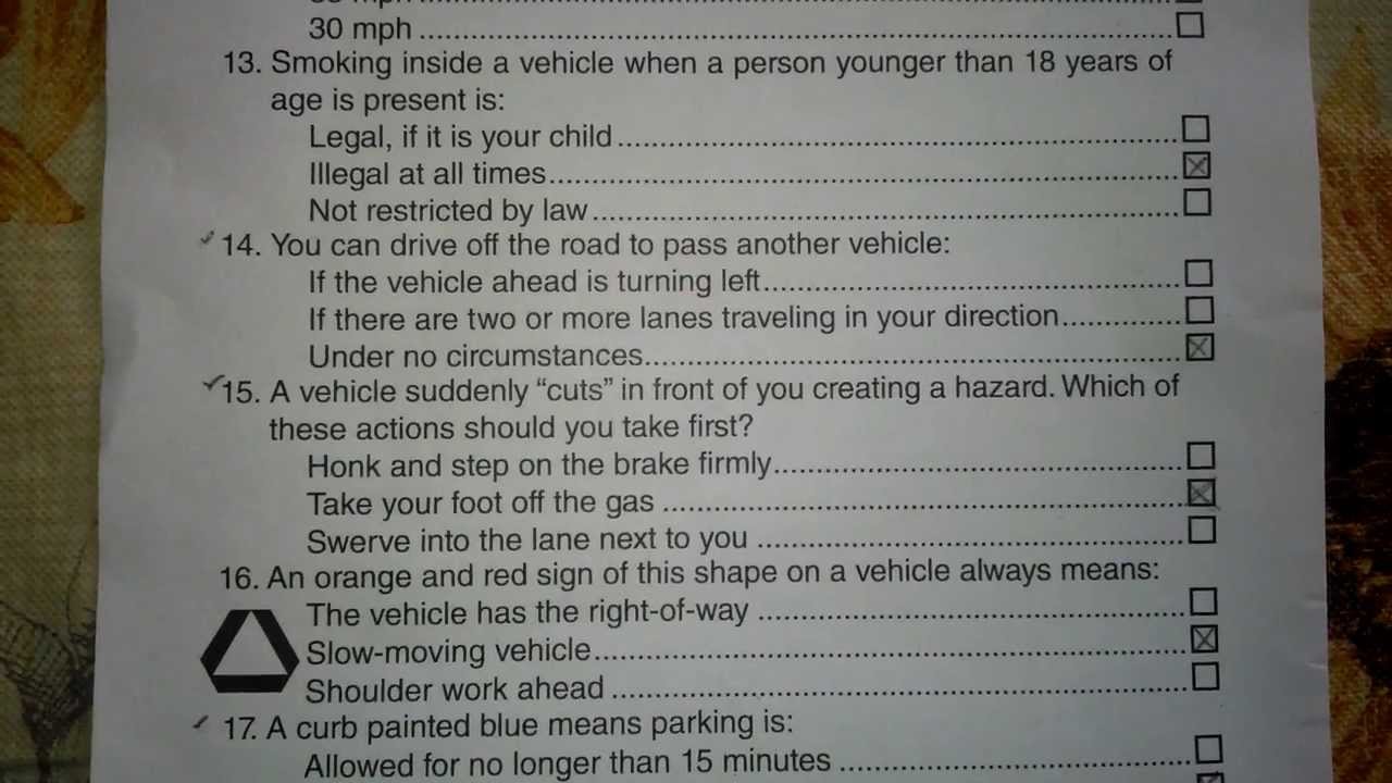 colorado drivers license test questions in spanish